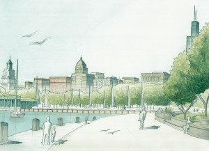 Perspective-view-of-Grant-Park-from-lakefront-looking-southwest